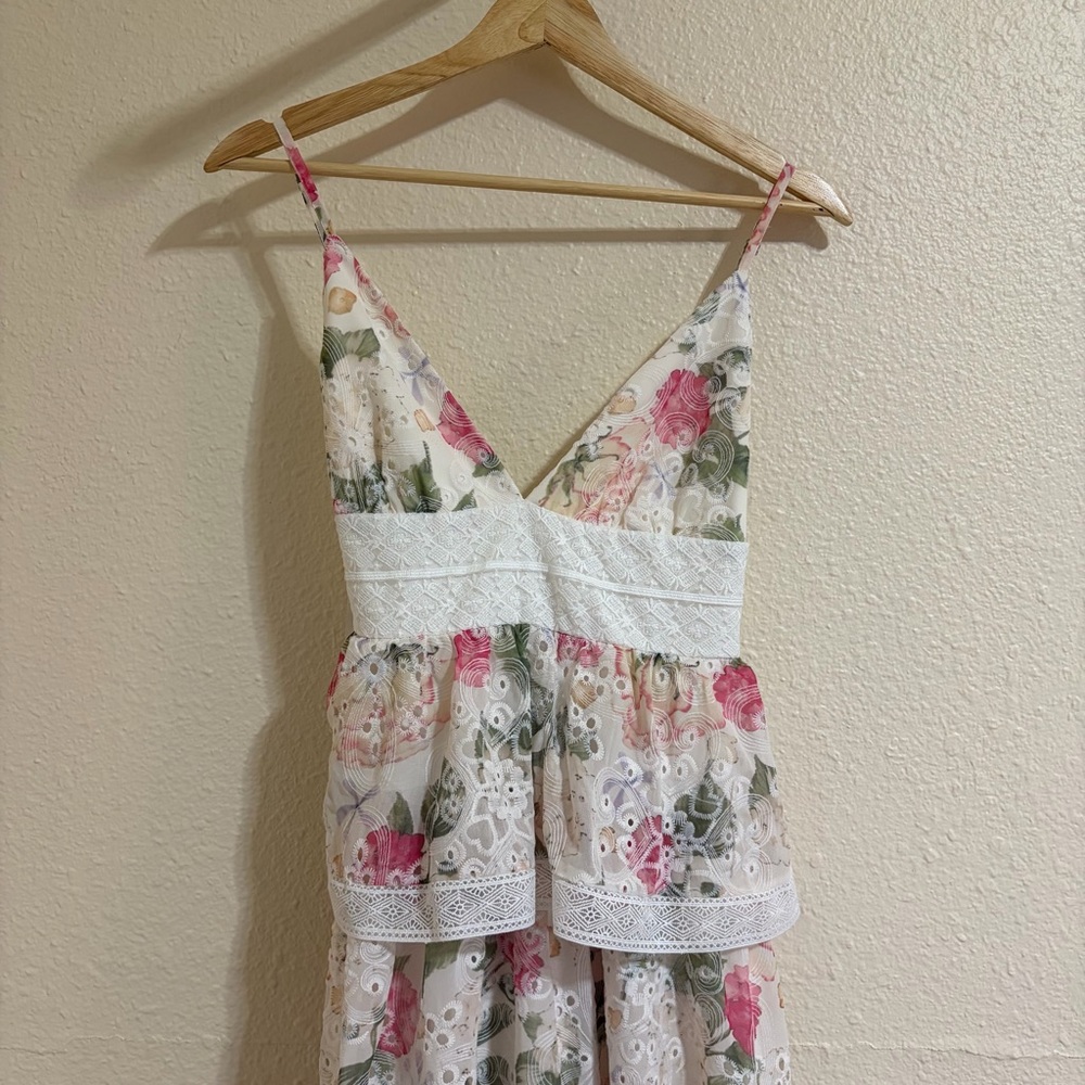 Women’s Tiered floral print chiffon maxi dress V-neck Gianni Bini - Picture 5 of 11